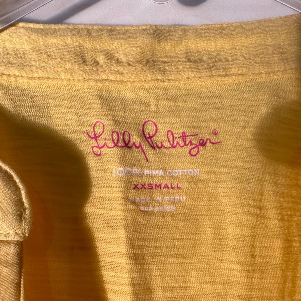 Lilly Pulitzer Sunglow Yellow Shay Top Women Size XXS / New - Picture 5 of 8